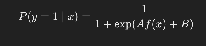 Platt Scaling Formula