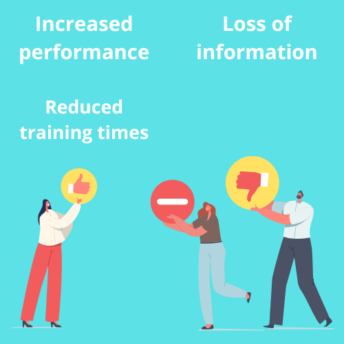 Diagram showing the pros and cons of data discretization
