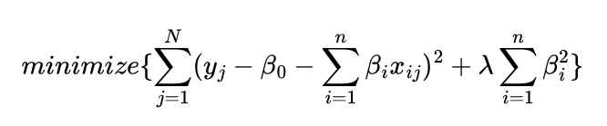 Ridge regularization equation