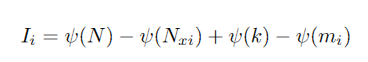Mutual information for an observation based on the KN approximation 